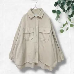 【ラコレ】オーバーサイズジャケット(S)ビッグシルエットシャツ　バックラチネ