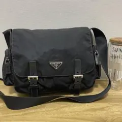 《美品》PRADA（プラダ）ナイロン×レザー ショルダーバッグ ブラック 黒