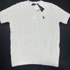 Polo Ralph Lauren ケーブルニット 半袖 ホワイト Mのサムネイル