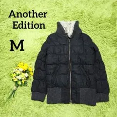 【アナザーエディション】中綿ブルゾン　M　グレー　ボア襟付き　カジュアル