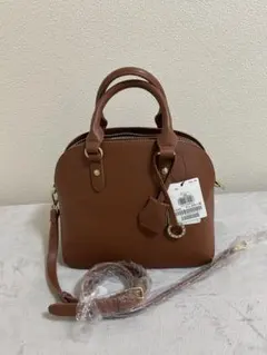 ブラウン ジッパー ショルダーバッグ