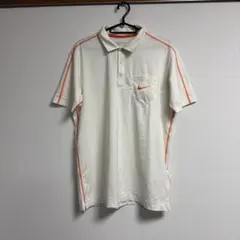 NIKE GOLF DRI-FIT ポロシャツ L ホワイト/オレンジ