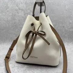 FURLA コスタンザ ショルダーバッグ 2way レザー ホワイト ブラウン