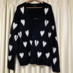 ALLSAINTS ハート柄 カーディガン アルパカ　ウール　モヘア