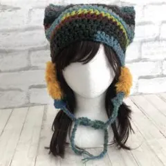 耳あて付き【猫耳♡ニット帽】ハンドメイド