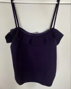 Ralph Lauren フリルニットキャミソール パープル Mのサムネイル