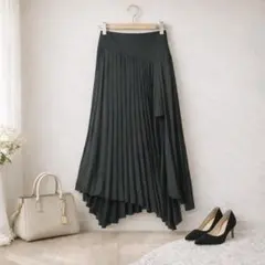 ZARA♡プリーツスカート アシンメトリー ブラック XSのサムネイル