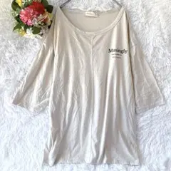 インザグルーヴ 五分丈袖 Tシャツ 大きいサイズ ゆったり ロゴ入り 古着 Lのサムネイル