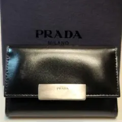 新品‼️PRADA ブラック エナメルレザー キーケース