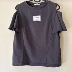 PINK-latte 肩出し フリル Tシャツ L (160cm)のサムネイル