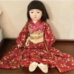 超美品　アンティーク　市松人形　赤　着物　人毛　ドール　大きめ　骨董　和骨董 2025年最新】市松人形 アンティークの人気アイテム - メルカリ