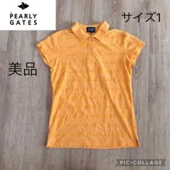 PEARLY GATES 総ロゴエンボス地　ポロシャツ