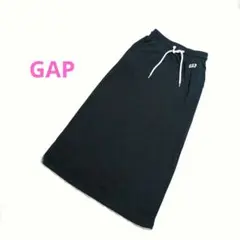 GAP ロゴ刺繍 ロングスカート ブラック