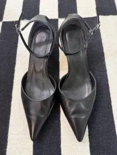 PRADA プラダ エナメル オープントゥ スリングバック パンプス 36.5