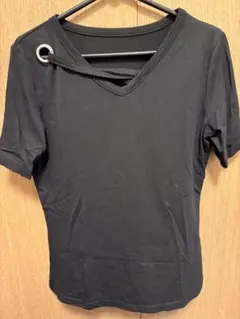 SHEIN ハトメデザイン 半袖カットソー ブラック
