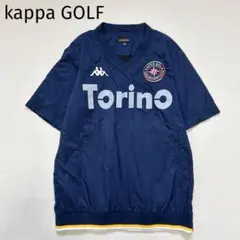 【カッパゴルフ】半袖ウェア　M　トリノ　ロゴワッペン　Vネック　スポーティー