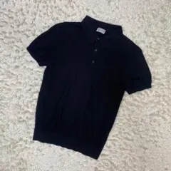 〔極美品〕モンクレール　襟ロゴ　ポロシャツ　XXL ネイビー　4S567 美品〕モンクレール 襟ロゴ ネイビー XL ポロシャツ 国内正規品 5S479