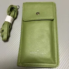 HAMILTON ライトグリーン スマホショルダーバッグ