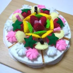 ケーキ 作ろう 果物 いっぱい フェルト おままごと ままごと ハンドメイドのサムネイル