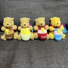 プーさん　ぬいぐるみキーホルダー　4セット