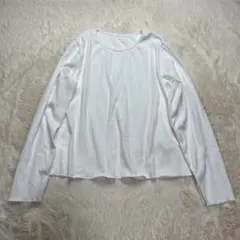 【タグ付き未使用】DAZY ホワイト 長袖 カットソー リブ 白 ホワイト L