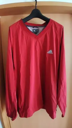 adidas レッド Vネック ウインドブレーカー O/XG