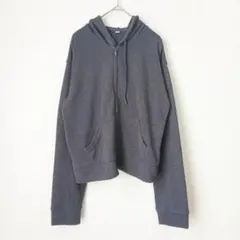 ​GU ジーユー ニットフルジップパーカー ダークグレー Lサイズ