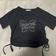 ems ネイビー ミニTシャツ 半袖 リボン付きのサムネイル