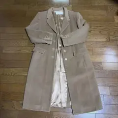 ERREUNOベージュ ロングコート 4ボタン