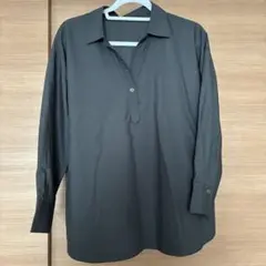 GLOBAL WORK スキッパーシャツ 長袖 グレー Mサイズのサムネイル