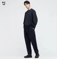 UNIQLO ＋J ウールブレンドタックパンツ【size M】 ネイビー