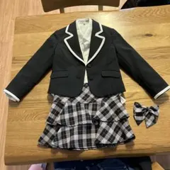 フォーマル ジャケット スカート チェック柄 女の子 120cm