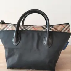 【美品】バーバリー ノバチェック ミニトートバッグ ハンドバッグ 黒