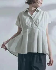 ウエストタック半袖シャツ ブラウス