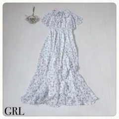 ♢ GRL グレイル 花柄 フレアワンピース スタンドリボンカラー 2way