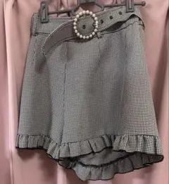 evelyn チェック　ショートパンツ　フリル付き