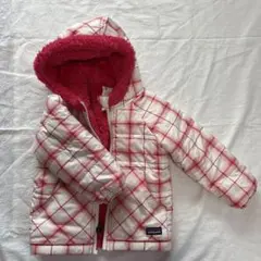 patagonia 18M キッズコート ホワイト/ピンクチェック