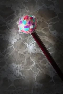ピンク地＋七色紫陽花の玉かんざし✨ハンドメイド