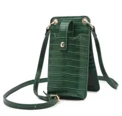 ラスト一点！クロコ型押し レザー 携帯ホルダー カードホルダー ショルダーバッグ