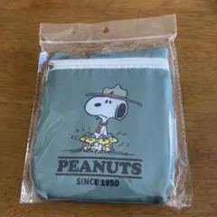 【新品】★PEANUTS スヌーピー コンパクトエコバッグ グリーン カーキ