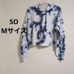 タイダイ柄 フード付き クロップド パーカー Mサイズ カジュアル フーディ