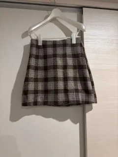 Dazy シーイン　ブルーブラウン　チェックミニスカート Sサイズ