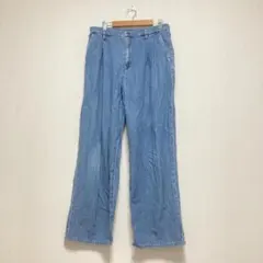 【ユニクロ】UNIQLO レディース ストレートデニムパンツ ブルー シンプルM