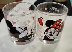 ミッキー・ミニー ガラスグラス 2個セット