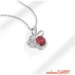 【SALE ❣️】ローズレッド リボンネックレス アクセサリー レディース