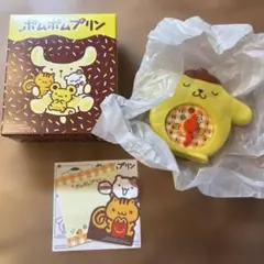 ハッピーセット　ポムポムプリン　とけい型メモスタンド