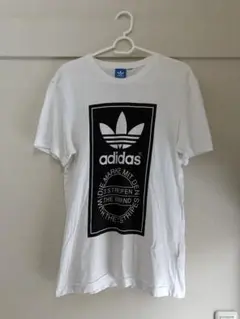 adidas ロゴプリント ホワイト Tシャツ