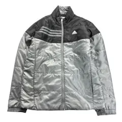 7AS14 adidas 中綿　ジャケット　バイカラー　L ドローコード　古着