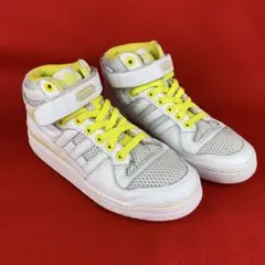 adidas G17853 ハイカットスニーカー ホワイト/イエロー