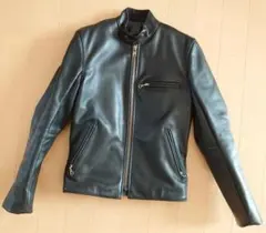 VANSON バンソン B スタンドカラーシングルライダースジャケット 34